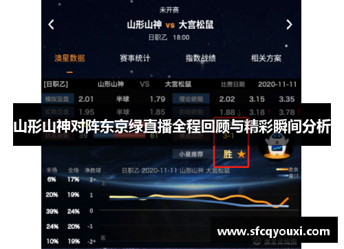 山形山神对阵东京绿直播全程回顾与精彩瞬间分析